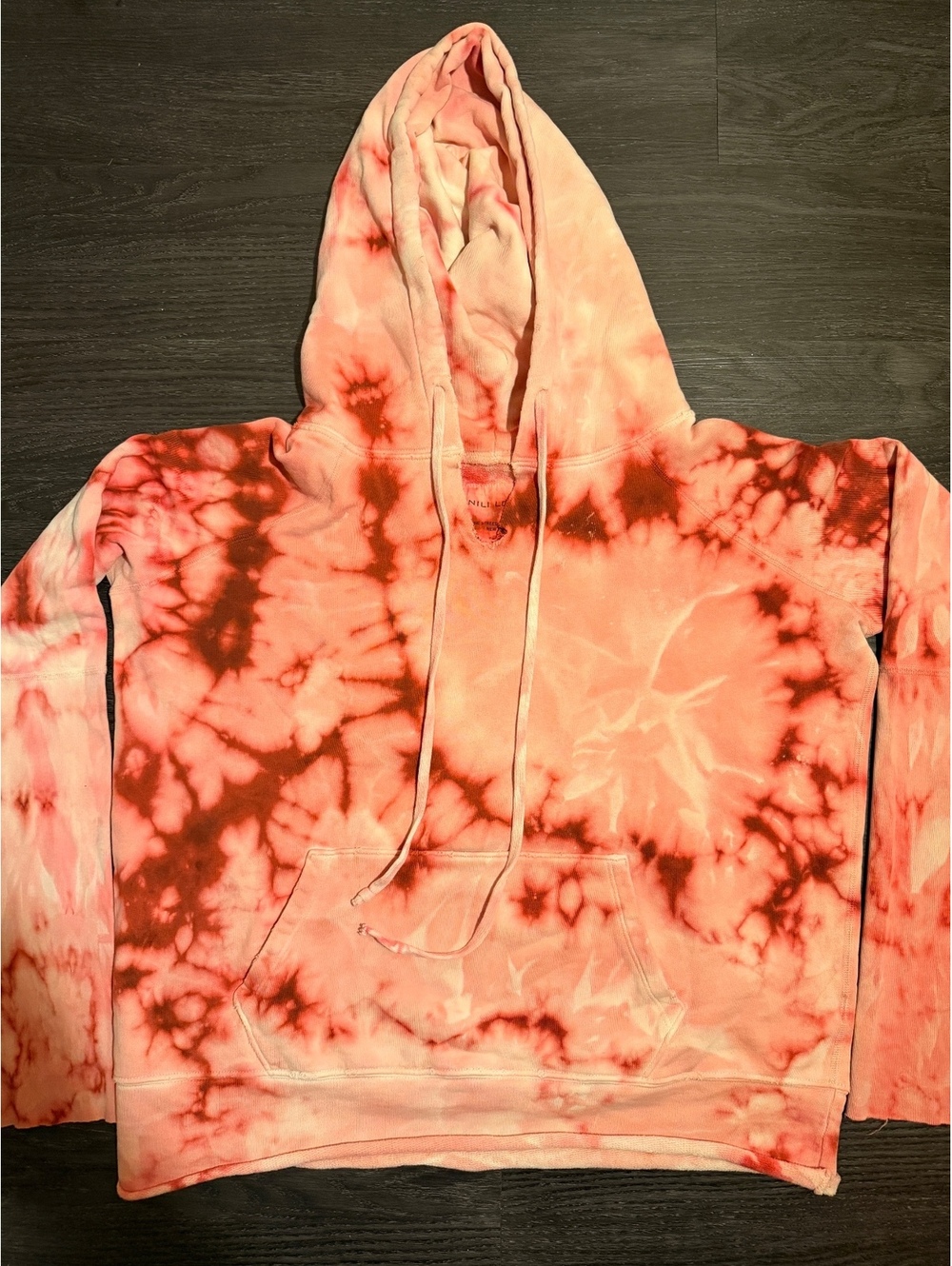 NWT Nili Lotan Rayne Distressed Tie Dye Cropped Hoodie